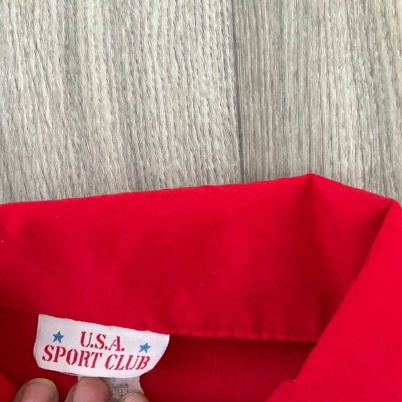 Vtg USA Sport Club Jacket Large Soft Shell Color Block Track Suit Coat USA Made - Picture 9 of 9